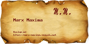Marx Maxima névjegykártya